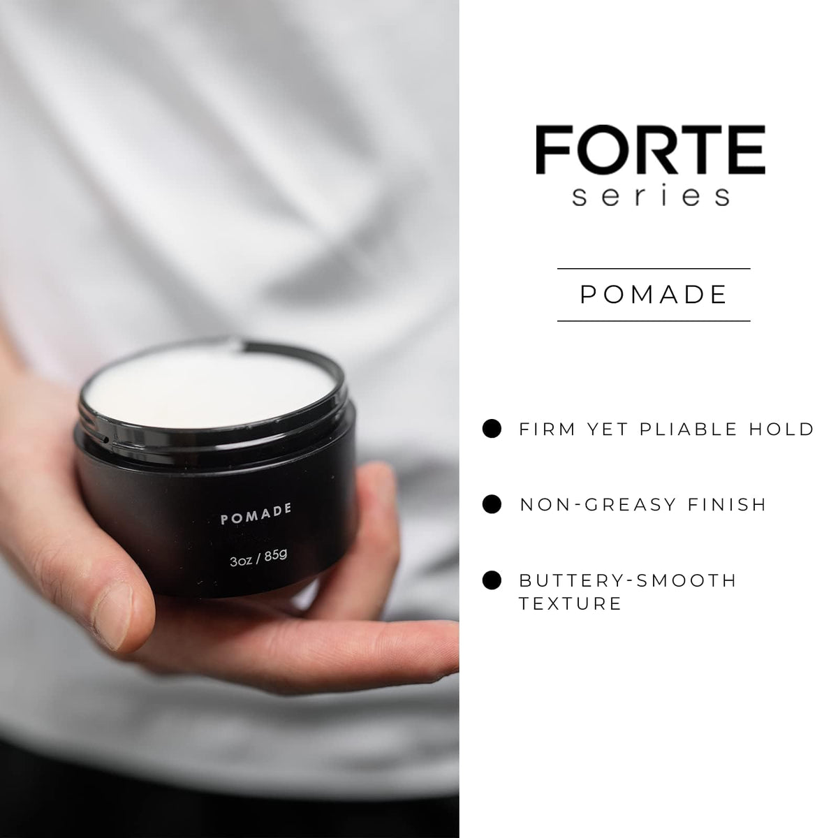 Alex Costa Forte Series pomade on hands during blow-dry for added volume