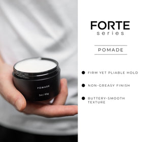 Alex Costa Forte Series pomade on hands during blow-dry for added volume