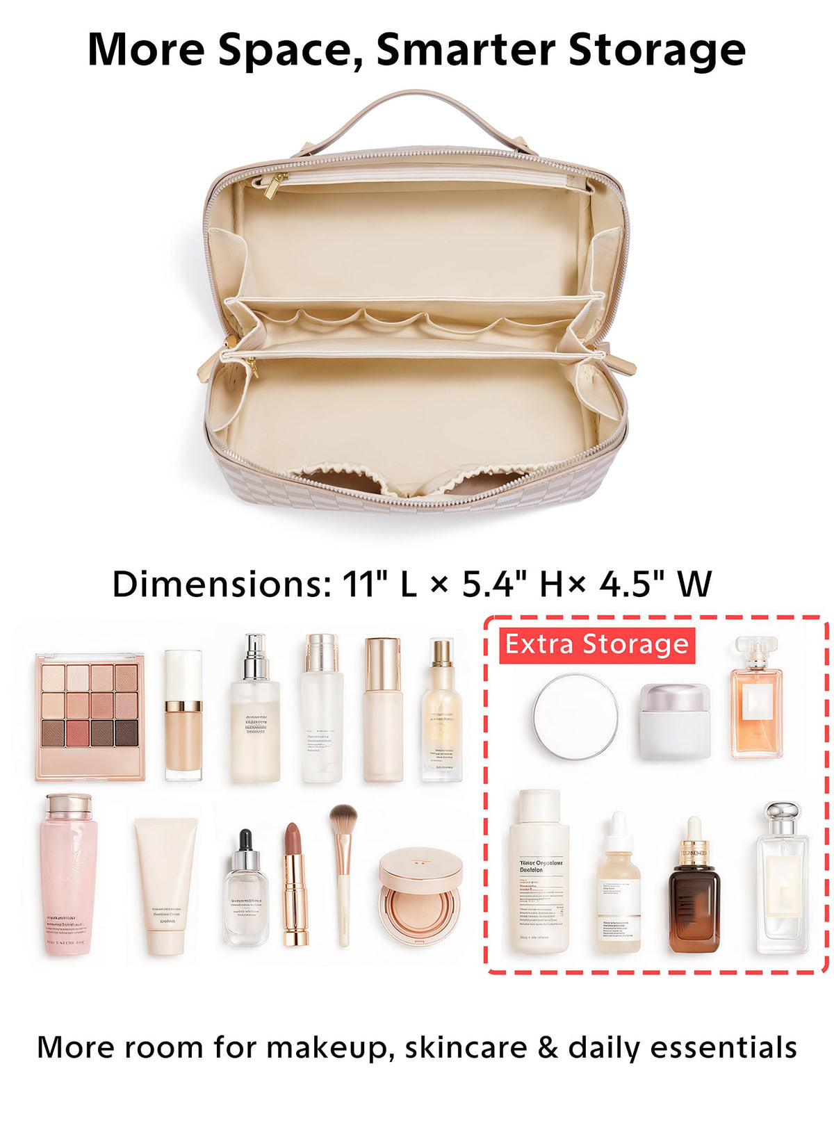 ALEXTINA checkered design adds stylish organization for daily use and travel.