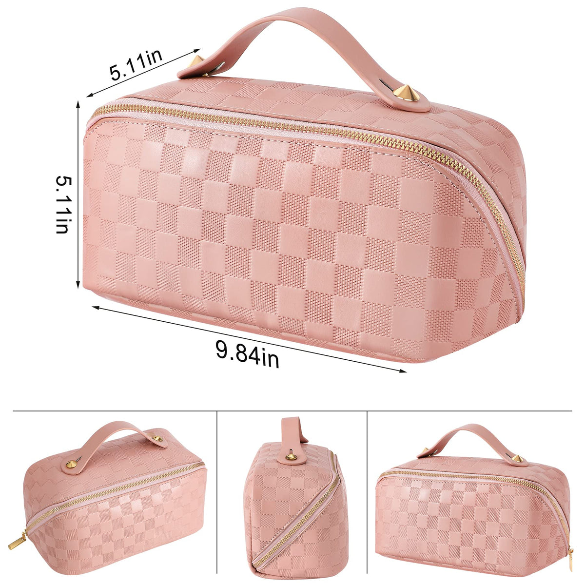 ALEXTINA large-capacity design fits skincare, makeup, and toiletries on trips.