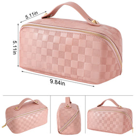 ALEXTINA large-capacity design fits skincare, makeup, and toiletries on trips.