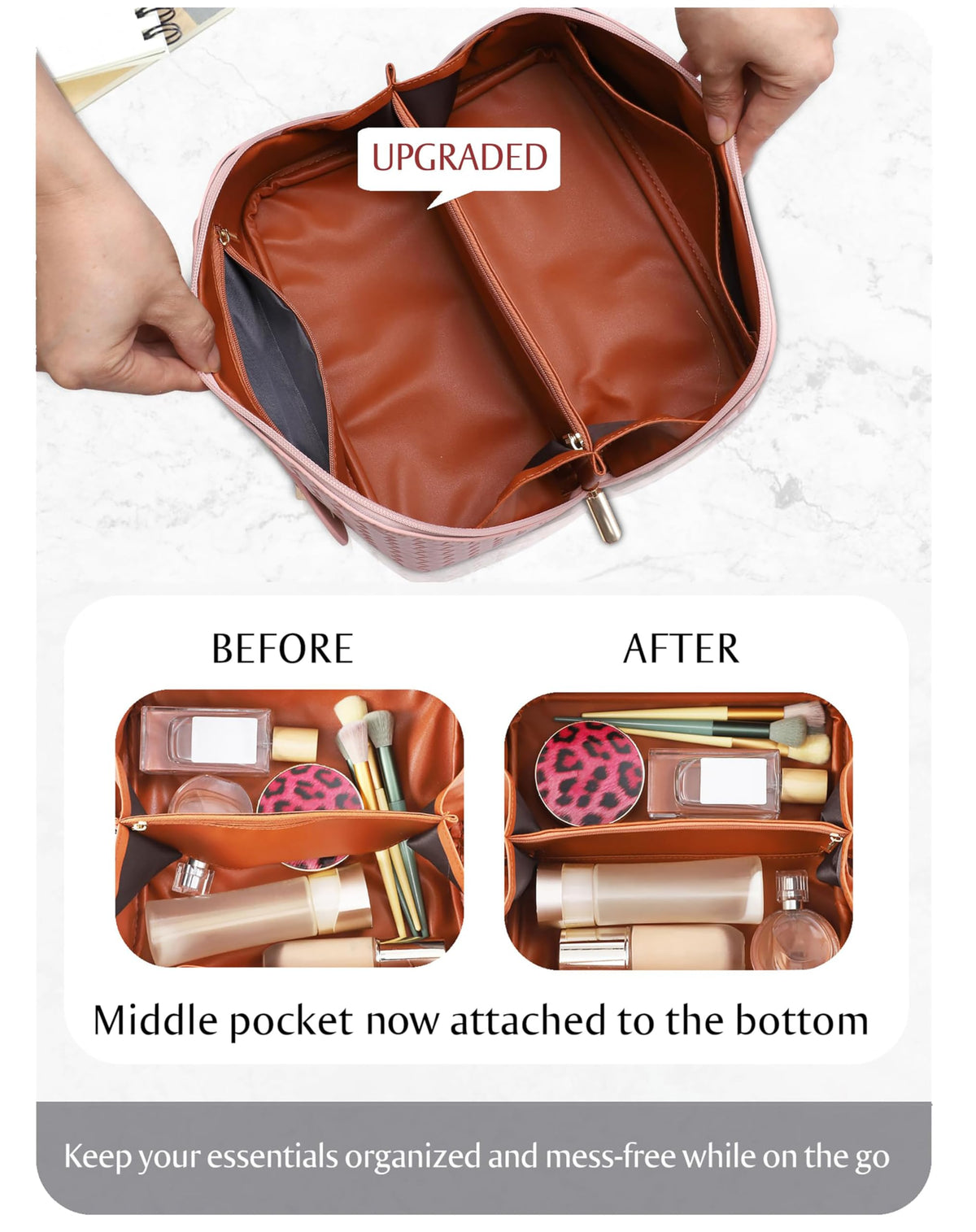 ALEXTINA waterproof PU leather travel bag protects contents in damp environments