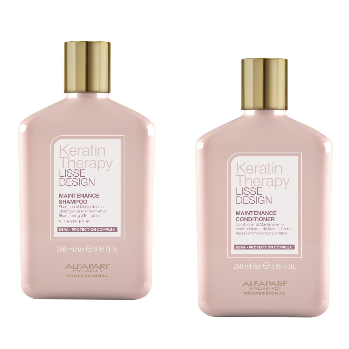 Alfaparf Milano Lisse Design Keratin Shampoo bottle for smooth, frizz-free hair