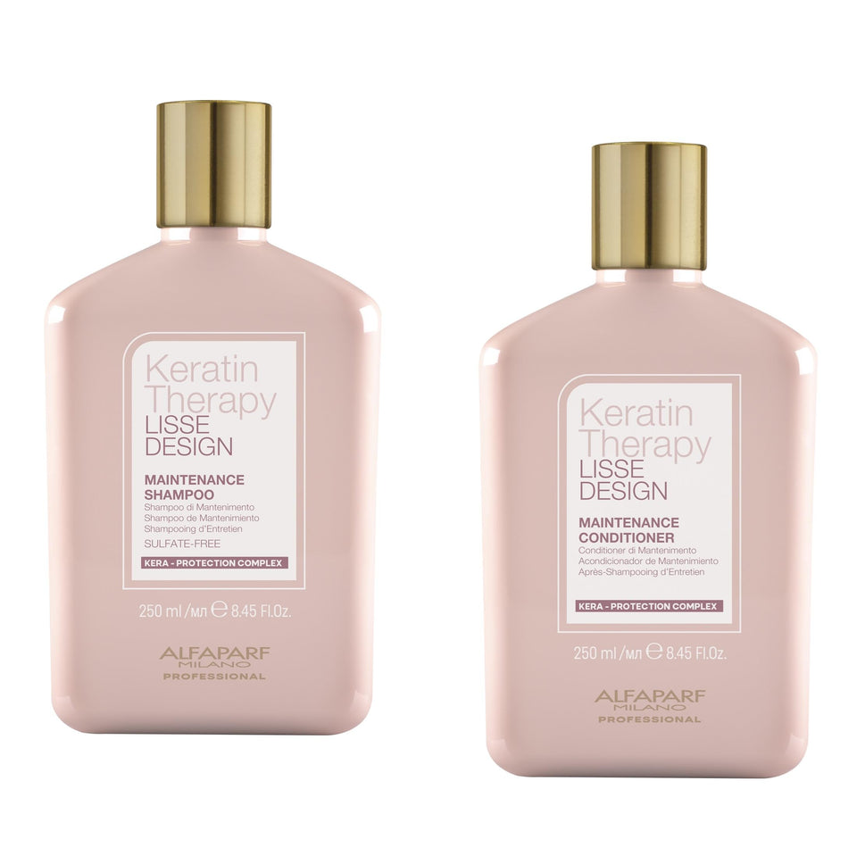 Alfaparf Milano Lisse Design Keratin Shampoo bottle for smooth, frizz-free hair