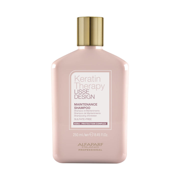 ALFAPARF MILANO Lisse Design Keratin Shampoo bottle for smooth, frizz-free hair.