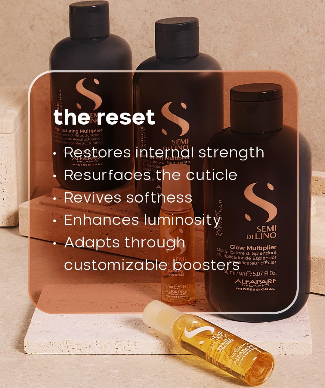Alfaparf Milano argan stem cell application boosts hair resilience and vitality