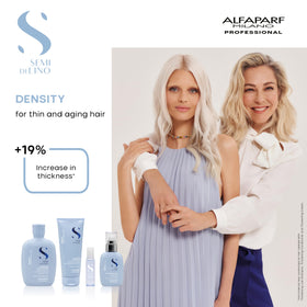ALFAPARF Milano Semi di Lino Density foam on hair visualization.