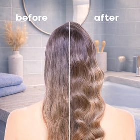 ALFAPARF Milano Density shampoo close-up shows thickening on strands.