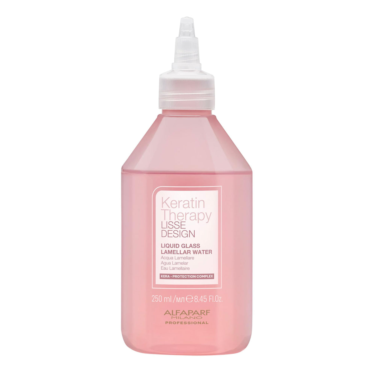 ALFAPARF MILANO Hair Gloss Treatment bottle close-up showing radiant shine.