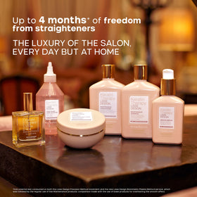 Heat styling in action with Ker Protection for better resilience.