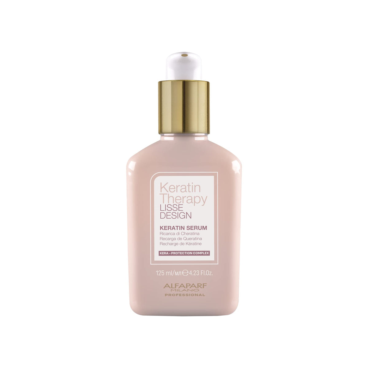 ALFAPARF MILANO Lisse Design Keratin Therapy serum bottle for frizz control and shine.