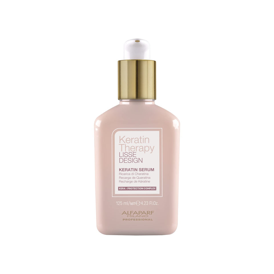 ALFAPARF MILANO Lisse Design Keratin Therapy serum bottle for frizz control and shine.