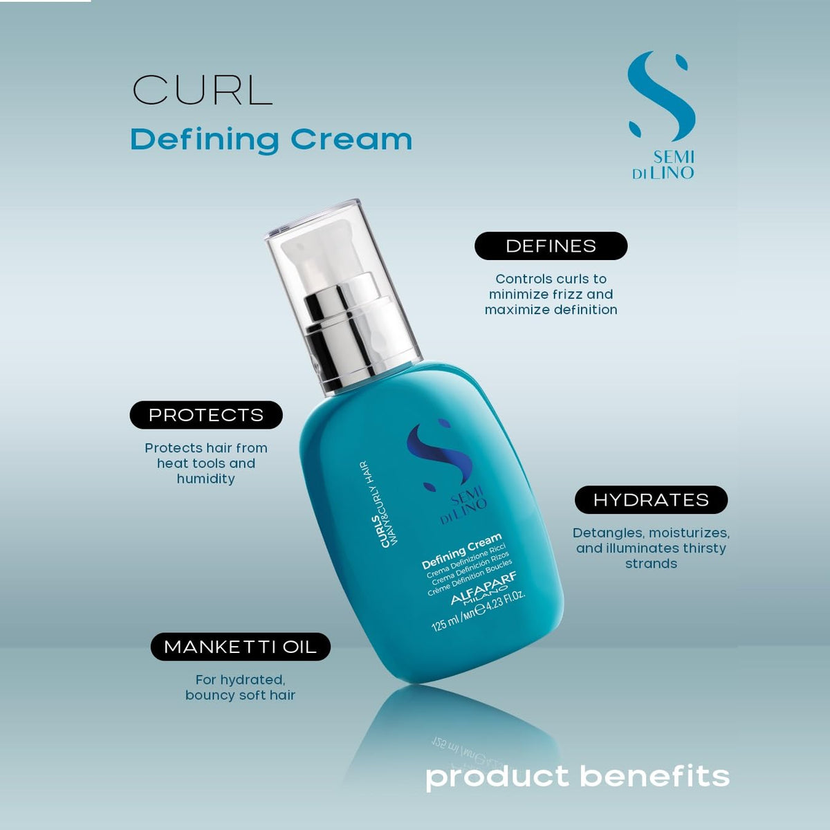 ALFAPARF MILANO packaging and branding of Semi di Lino Curl Defining Cream