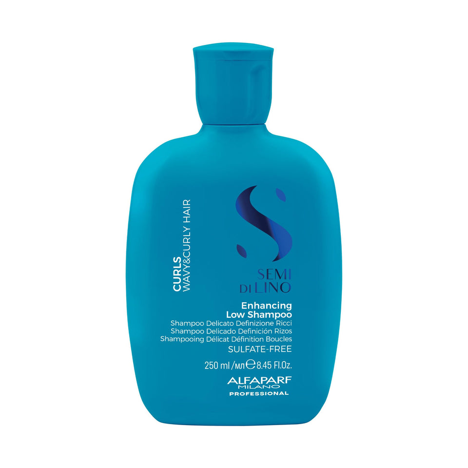 ALFAPARF MILANO Semi di Lino Curls bottle on shelf, sulfate-free curl care.