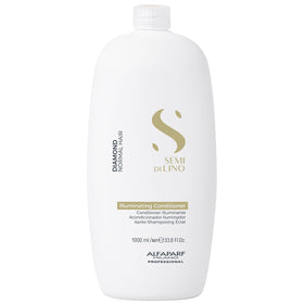 Alfaparf Milano Semi Di Lino Diamond bottle front shows luxurious shine and color protection