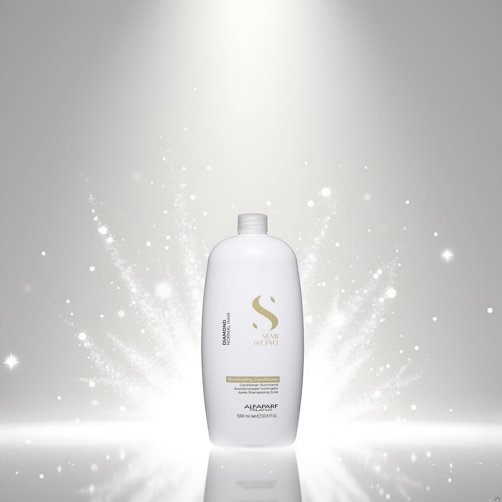 Alfaparf Milano Semi Di Lino Diamond bottle side highlights compact salon design