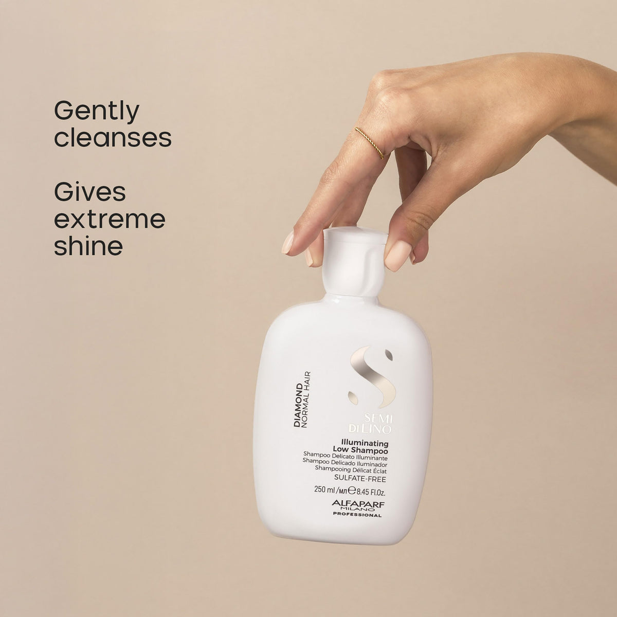 Conditioner being applied for smooth, lightweight nourishment