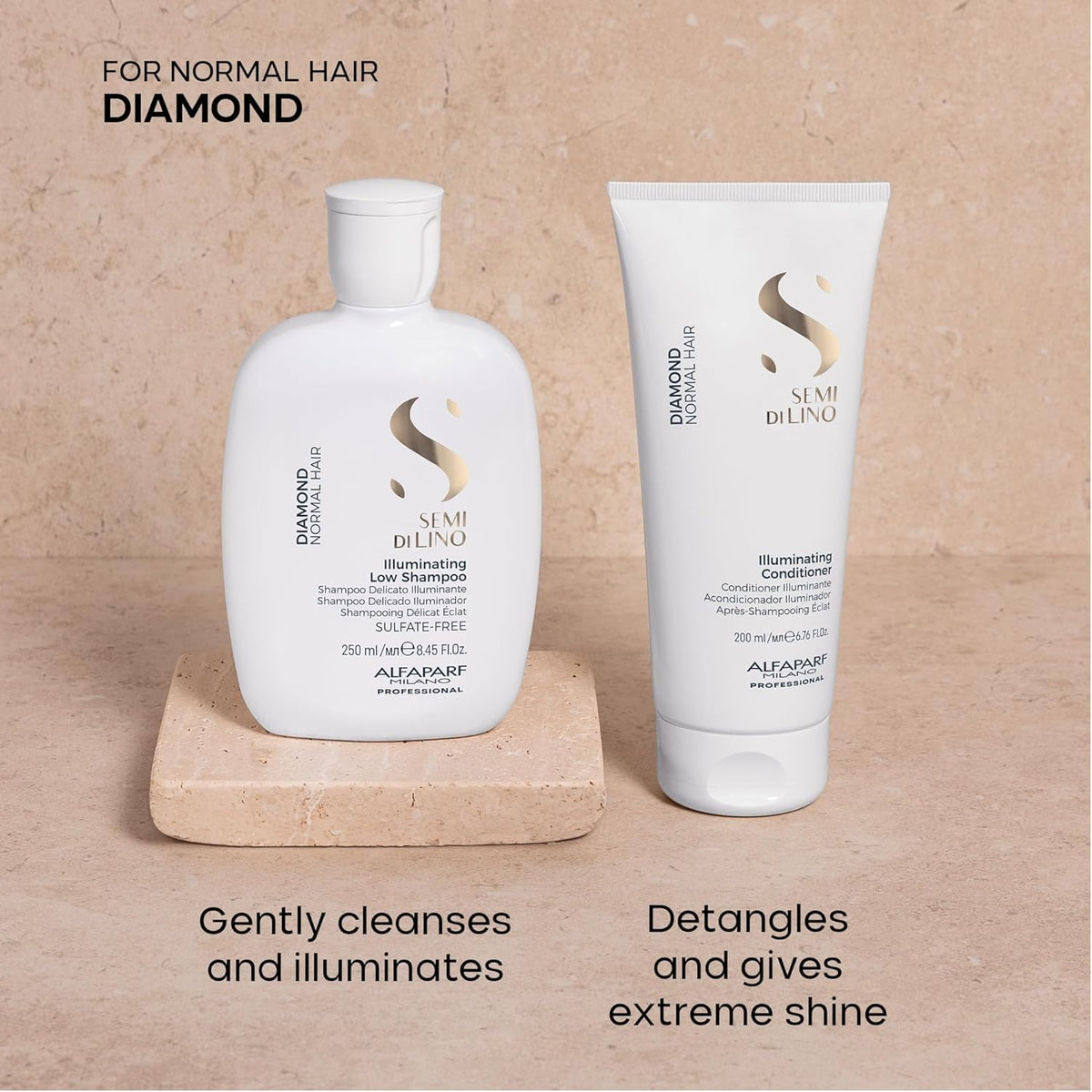 Alfaparf Milano Semi di Lino Diamond Conditioner tube for detangling softness