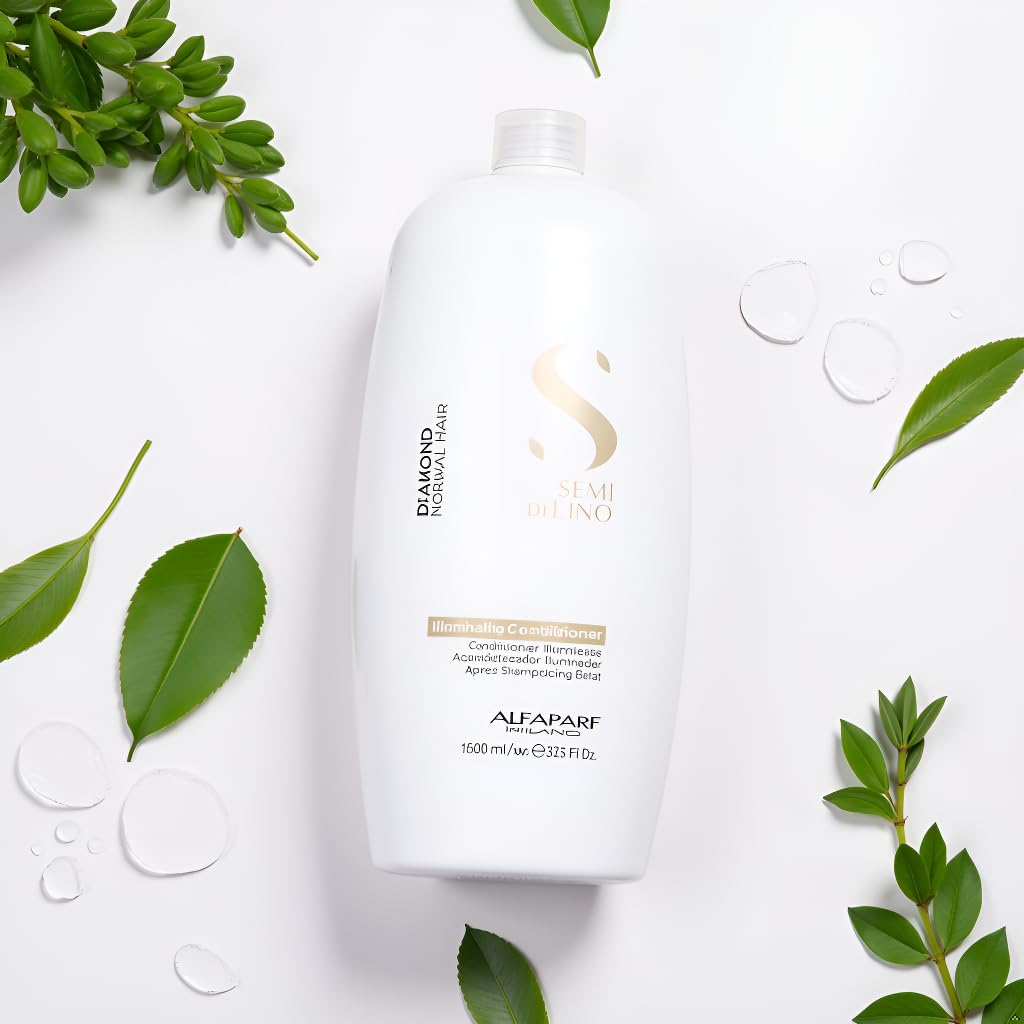 Alfaparf Milano Semi Di Lino Diamond glow effect demonstrates light reflection on color-treated hair