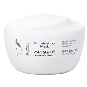 Alfaparf Milano Semi Di Lino Diamond mask jar for deep conditioning and radiant shine.