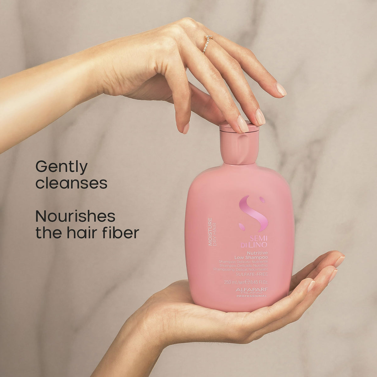 Color-safe label on ALFAPARF MILANO packaging