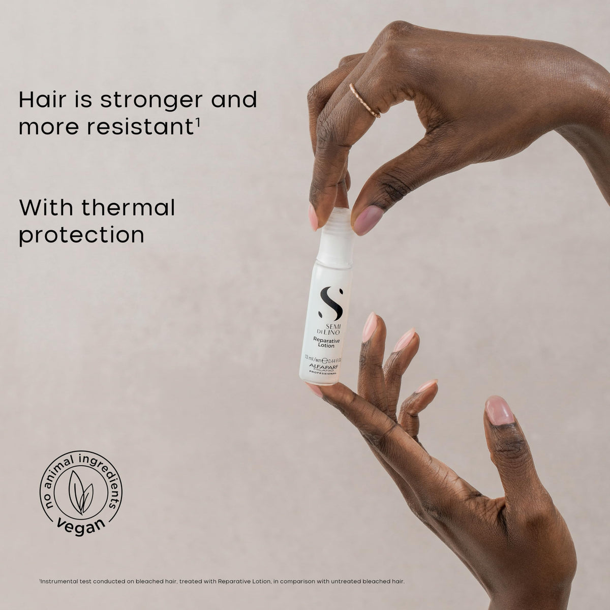 ALFAPARF Milano Reconstruction lotion during application on hair lengths