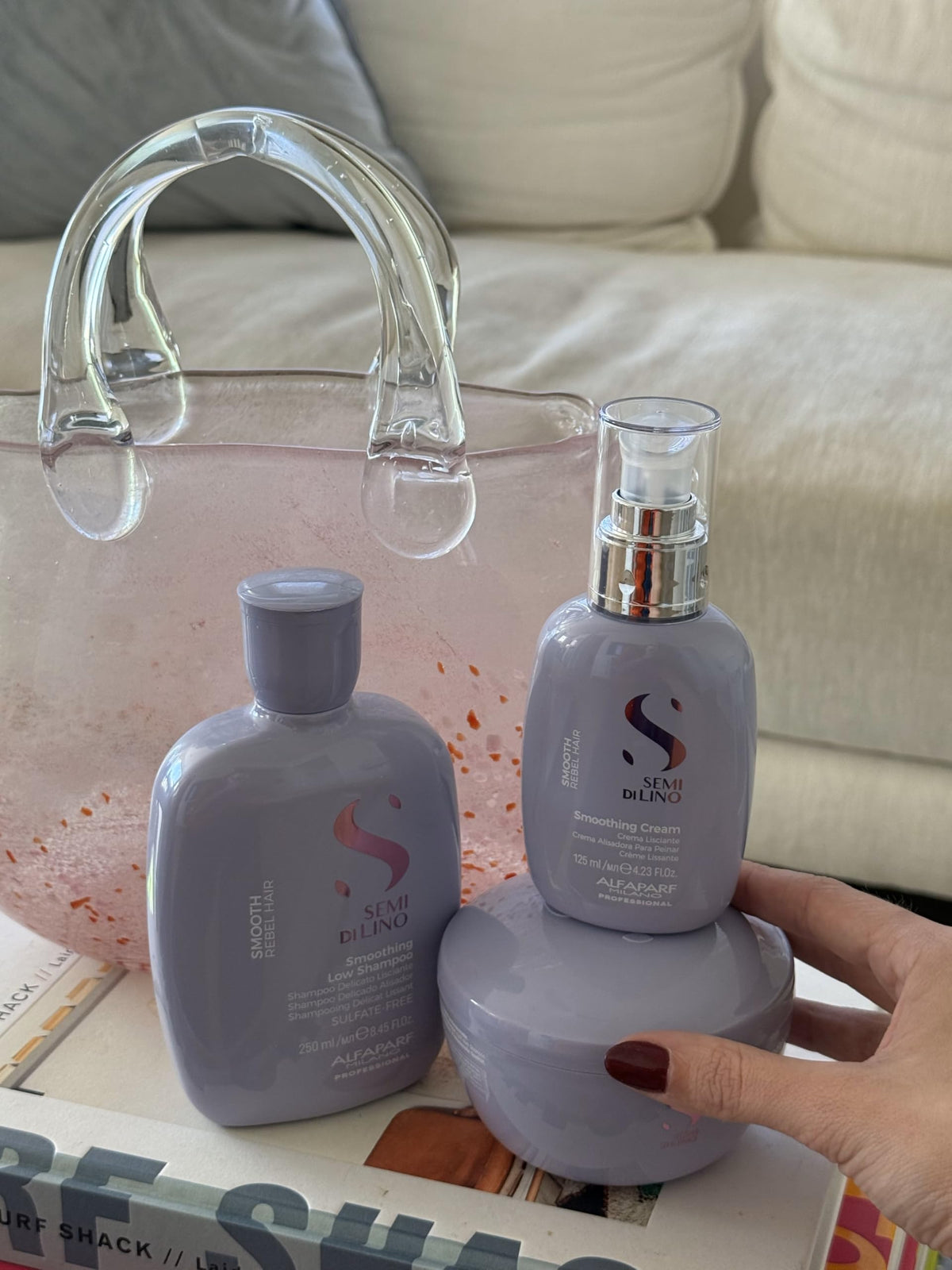 Frizz Defeat Protein label communicates anti-frizz support for soft, controlled hair.