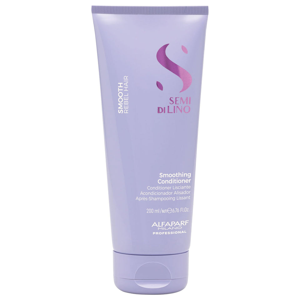 ALFAPARF MILANO Semi di Lino Smooth conditioner bottle, lightweight detangling and frizz protection.