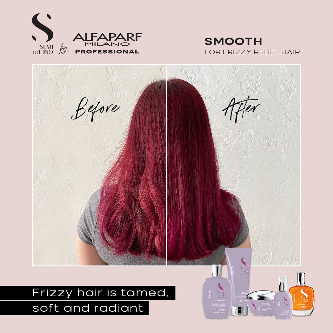 ALFAPARF MILANO Semi di Lino Smooth daily-use bottle signals easy conditioning.