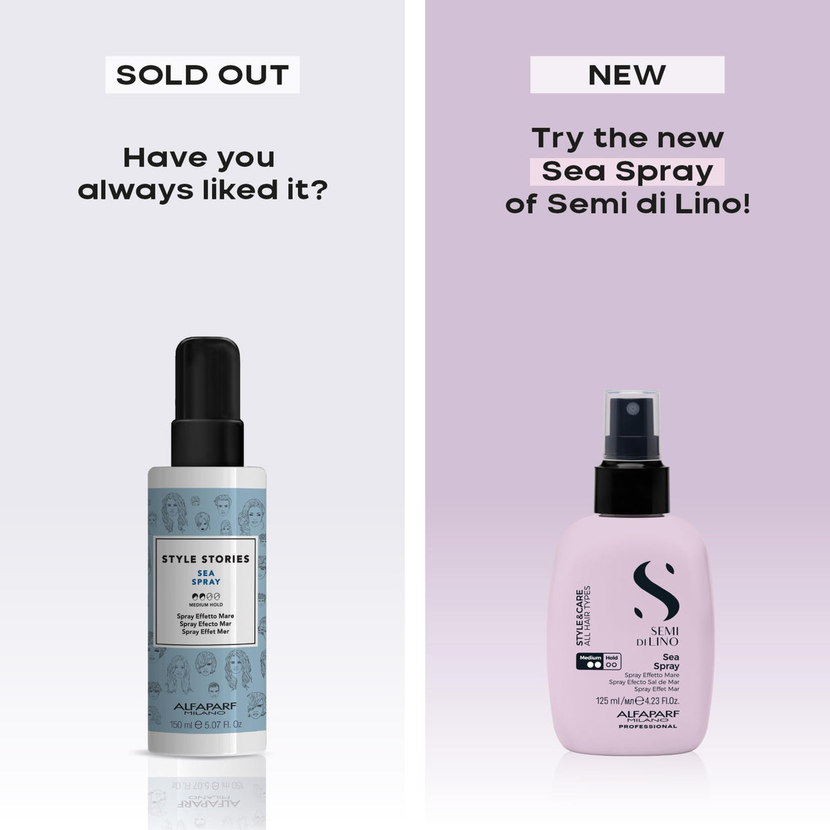 ALFAPARF MILANO Sea Spray provides heat protection for hot styling.
