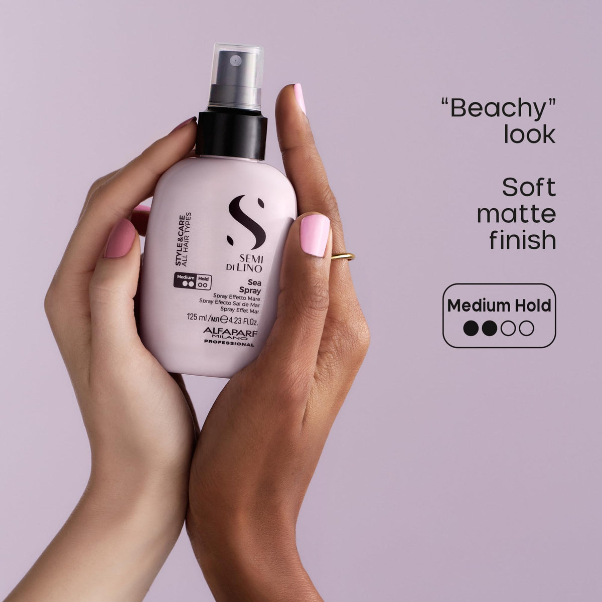 ALFAPARF MILANO Sea Spray texture close-up shows voluminous, defined waves.