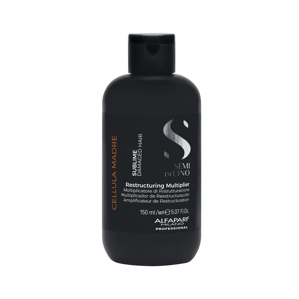 ALFAPARF MILANO Semi di Lino Sublime Cellula Madre bottle pour highlights color protection and gloss.