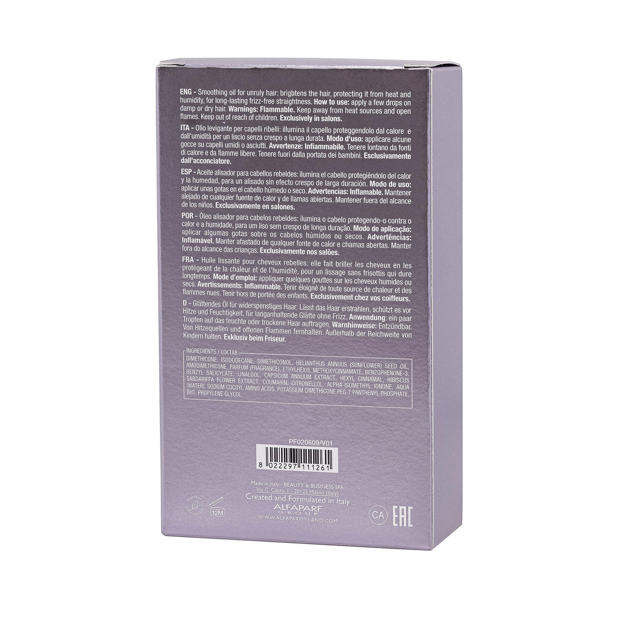 ALFAPARF MILANO Semi di Lino Smoothing Oil application on damp hair for fast styling.