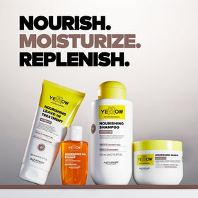ALFAPARF MILANO Yellow Nutritive mask features Aloetrix for hydration and smoother combing