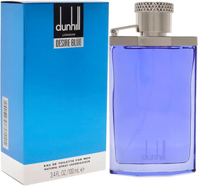 Alfred Dunhill Desire Blue bottle side view with modern styling.