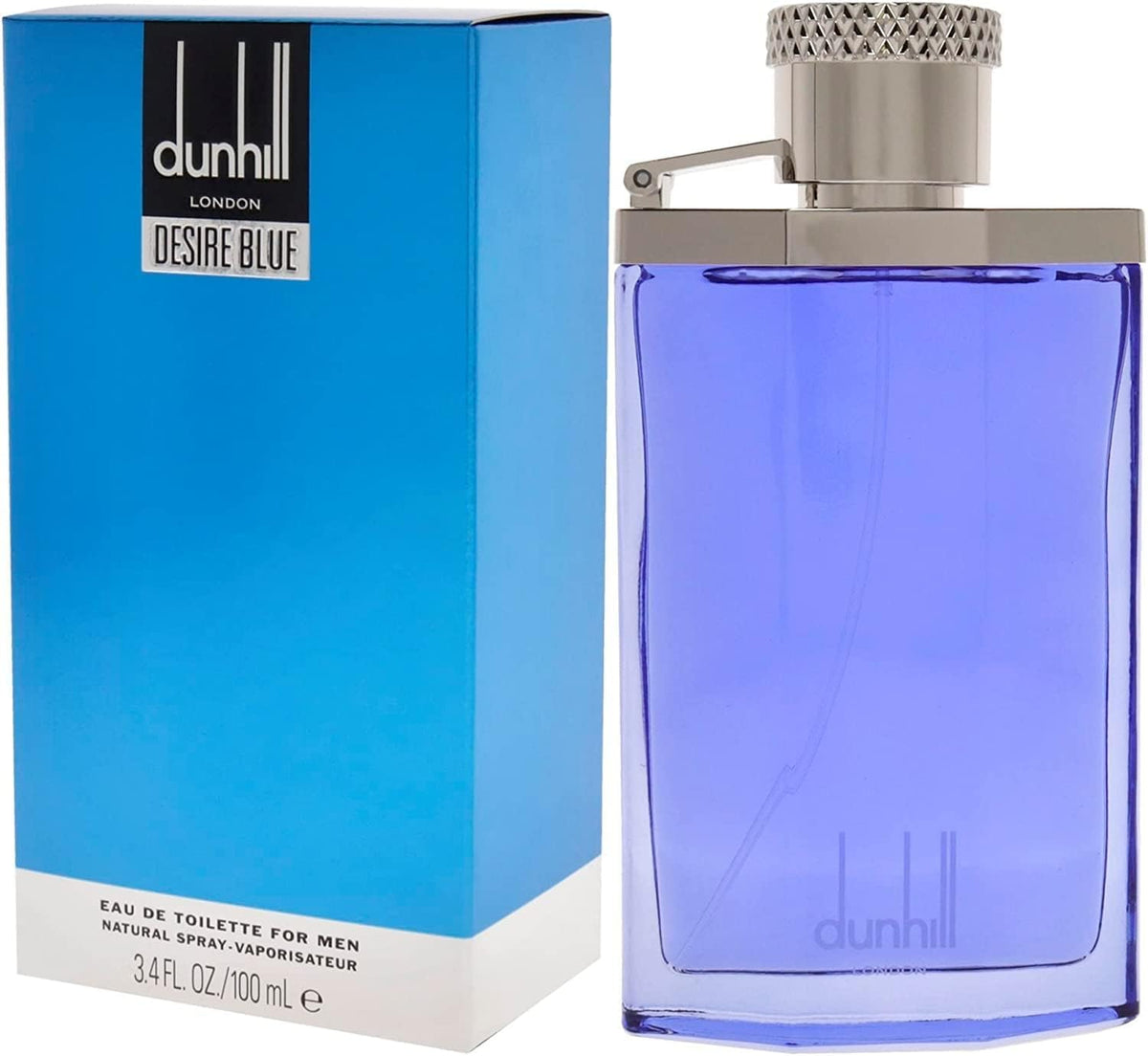 Alfred Dunhill Desire Blue cap detail highlighting premium finish.