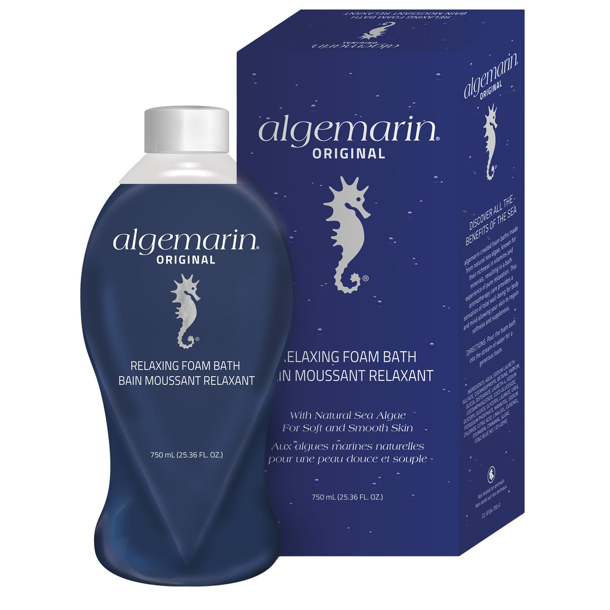 Algemarin Original Scent Foam Bath bottle ready for a soothing European sea aromatherapy experience.