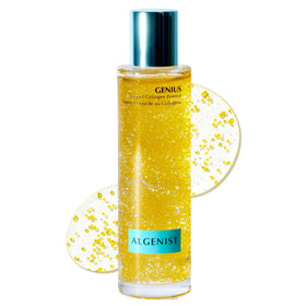 Algenist GENIUS Liquid Collagen Essence bottle highlights hydration for radiant skin.