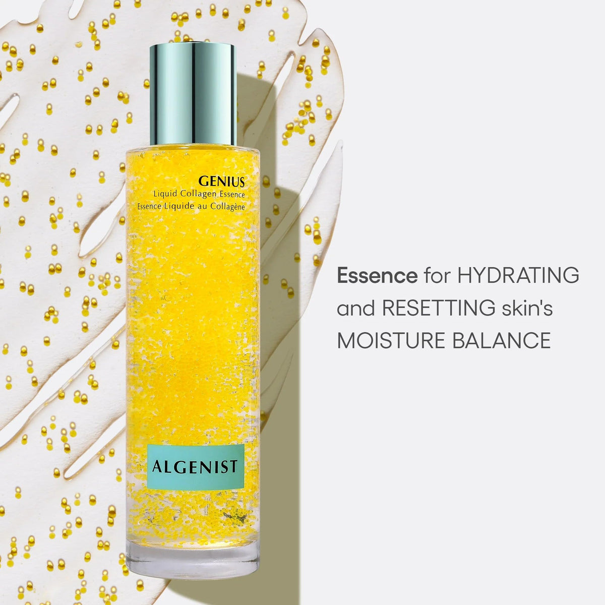 Algenist GENIUS serum dropper delivers lightweight hydration and bounce.