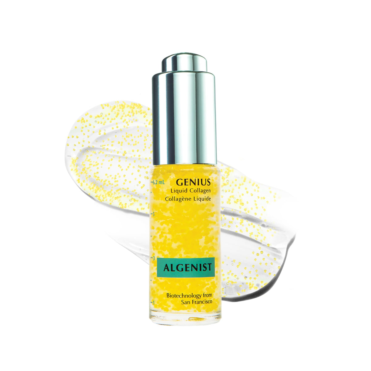 Algenist Genius Mini serum bottle showcasing on-the-go hydration.