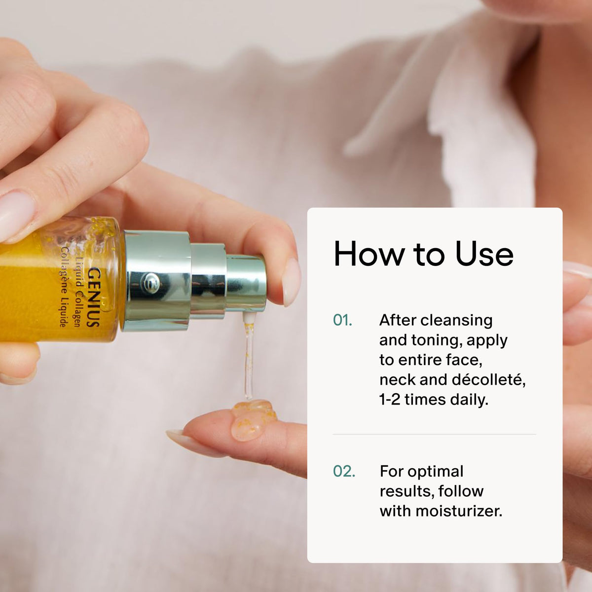 Algenist Genius Mini packaging shot emphasizes vegan, clean formulas.