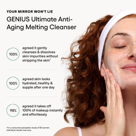 Algenist GENIUS Ultimate Cleanser milky emulsion after water contact.