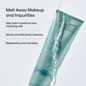 Close up of Algenist GENIUS Ultimate Cleanser oil texture for cleansing.