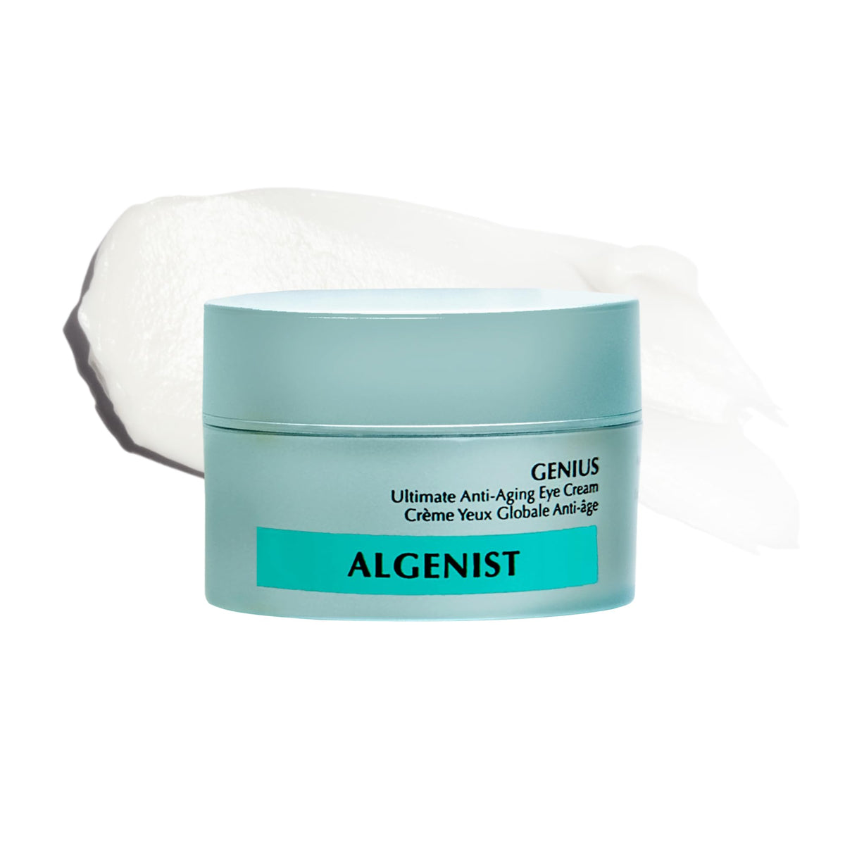 Algenist GENIUS Ultimate Eye Cream tube closeup for premium hydration of delicate eye skin