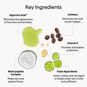 Algenist Triple Algae complex on jar, targeting dark circles and puffiness.