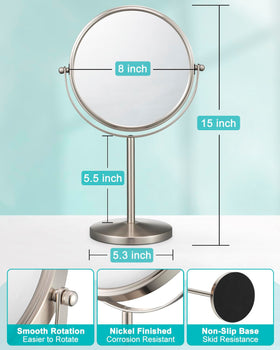 ALHAKIN 8-inch round magnifying mirror lets you view your whole face.