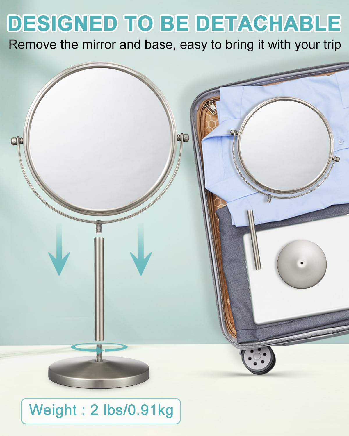 ALHAKIN nickel-coated anti-rust mirror designed for wet environments.