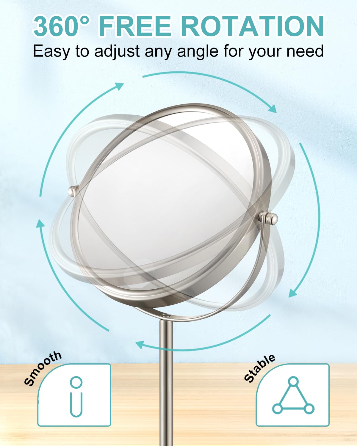 ALHAKIN portable detachable-base mirror ideal for travel and quick setup.