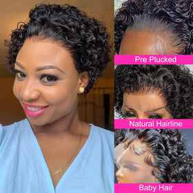 Ali Bling lace front wig with curly pixie cut enables versatile styling