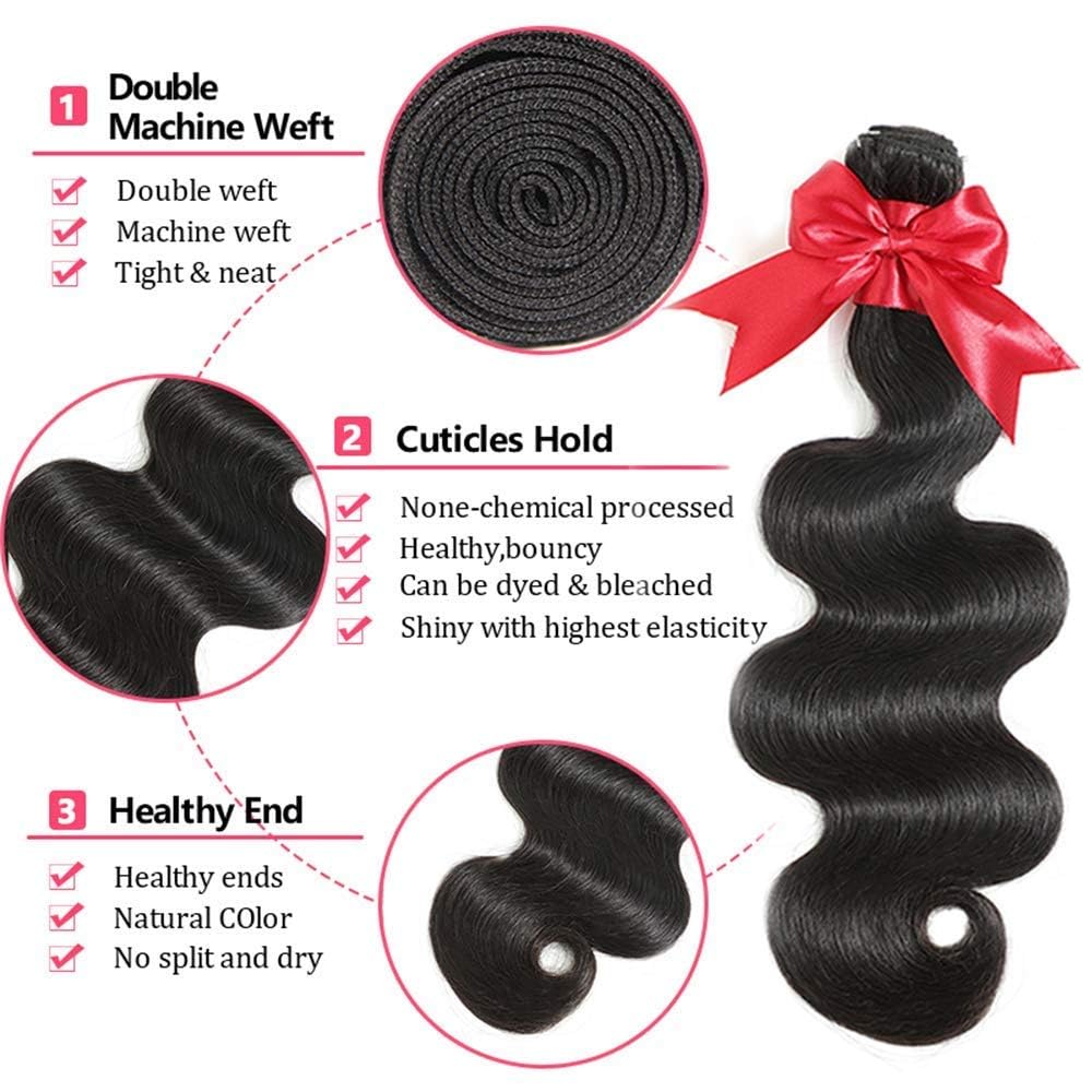 ALIANNA 12A body wave bundles 22-inch natural black for seamless length and bounce.